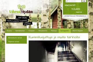 Kuvakaappaus: vihreasydan.fi, tarinapankkisivu